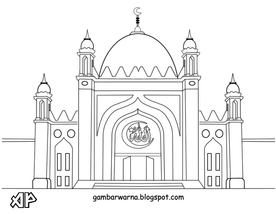 Download Gambar Mewarnai Masjid - Kegiatan Seru dan Edukatif untuk Anak-Anak