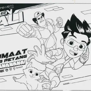 10 Gambar Mewarna Kartun Ejen Ali untuk Anak-Anak