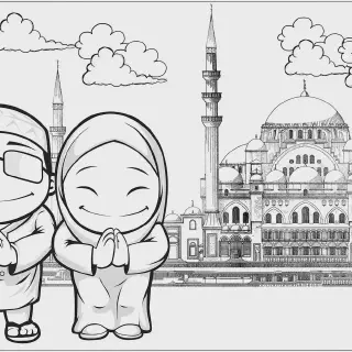 10 Gambar Mewarnai Anak Muslim yang Menarik Hati dan Mudah Dilakukan