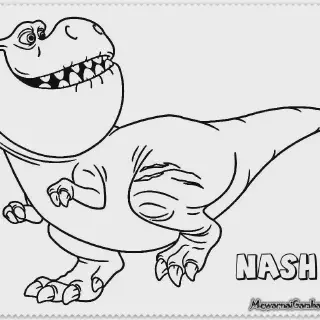 Gambar Mewarnai Dinosaurus Kartun yang Seru untuk Si Kecil
