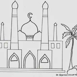 Begini Cara Mewarnai Masjid dan Pemandangan Yang Mudah dan Menyenangkan