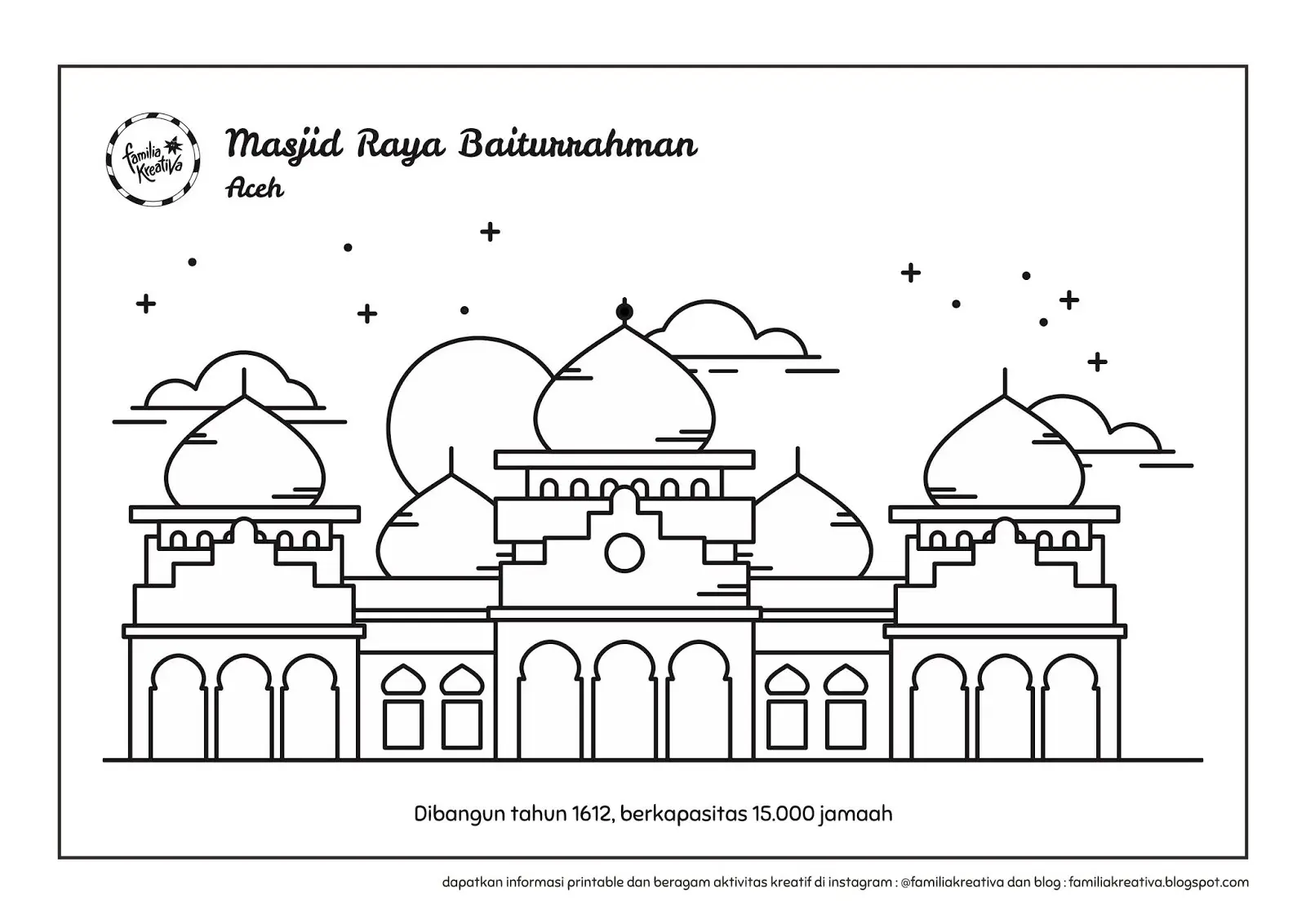 10 Gambar Mewarnai Pemandangan Islami yang Menyejukkan Hati